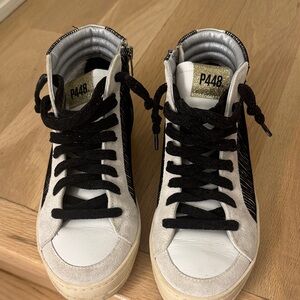 P448 High-Top Sneakers in Black and White